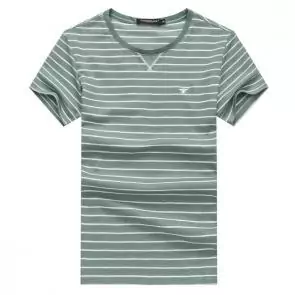 shark hommes t-shirt polo shirt summer circular collar stripe honeybee gray